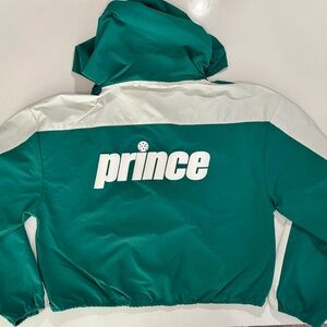 PRINCE Pickleball Windbreaker Jacket Womens XXL Evergreen Crop Long Sleeve used